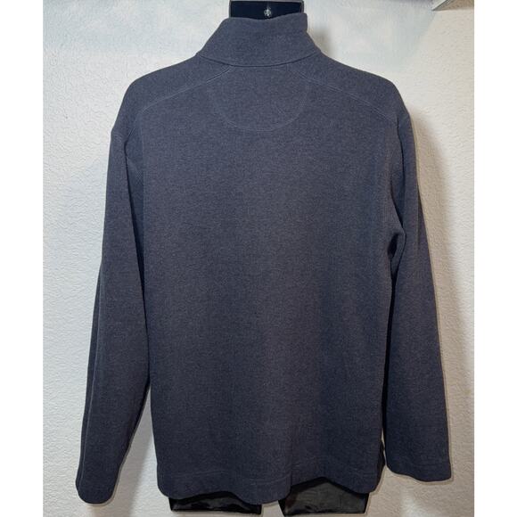 Eddie Bauer Mens L Blue Gray 1/4 Zip Pullover 100% Cotton Long Sleeve Sweater - Picture 5 of 13